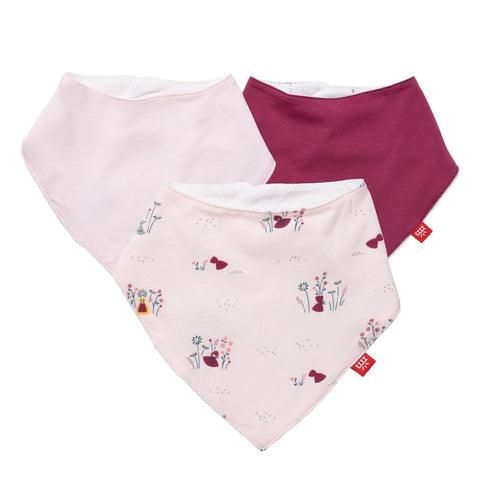 li'l red modal magnetic stay dry infant bandana bib 3-pack