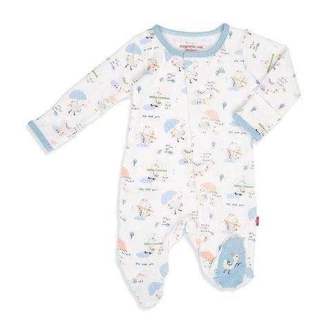 little duckling organic cotton magnetic parent favorite footie-Magnetic Me