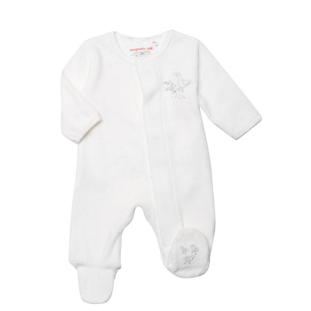 little duckling velour magnetic parent favorite footie