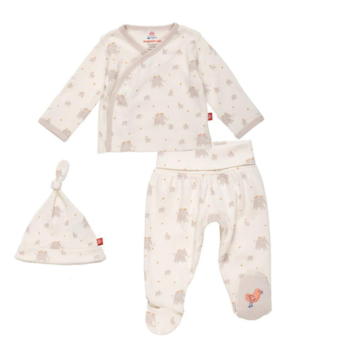 little peanut organic cotton magnetic take-me-home kimono set