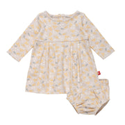 logan organic cotton magnetic little baby dress + diaper cover set