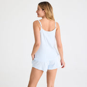 love lines ice water organic cotton pointelle magnetic dream sleep tank + shorts pajama set