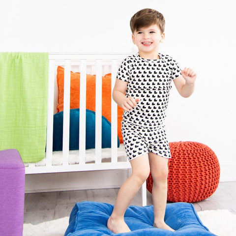 many ducks black organic cotton magnetic toddler pjs - shorts-Magnetic Me