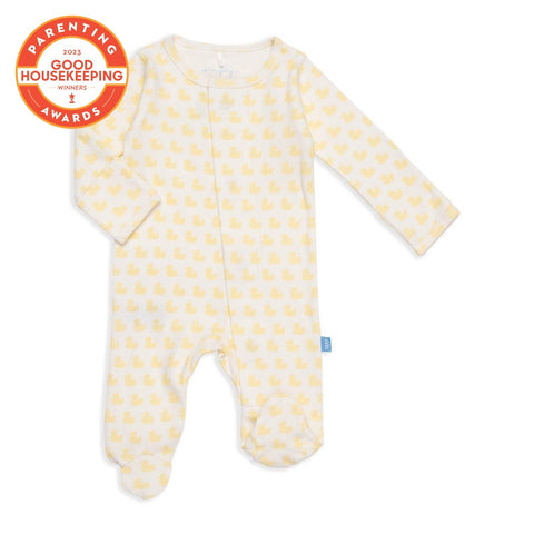 many ducks yellow organic cotton magnetic footie-Magnetic Me