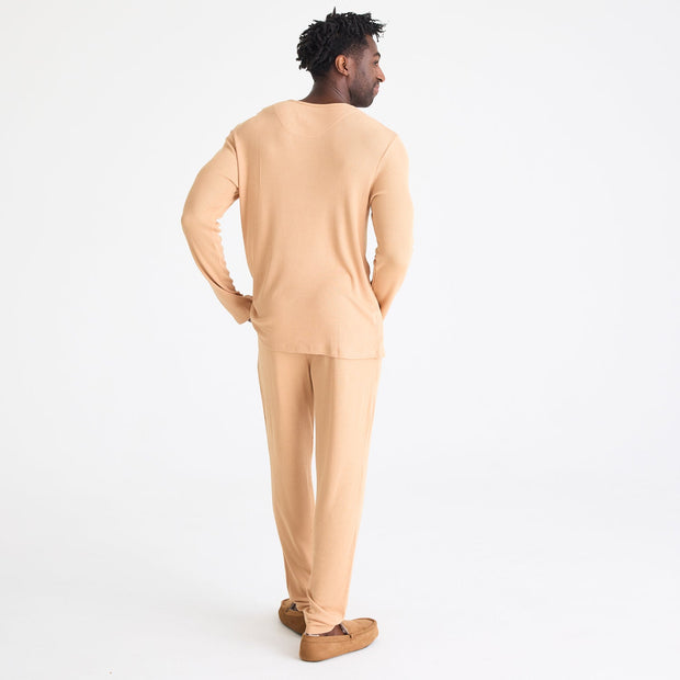men's doe waffle modal long sleeve jogger set