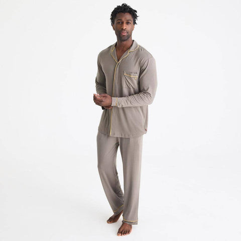 men's fresh brew modal magnetic classic with a twist long sleeve pajama set