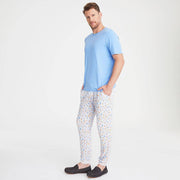 men's good vibe on the tide modal short sleeve jogger set-Magnetic Me