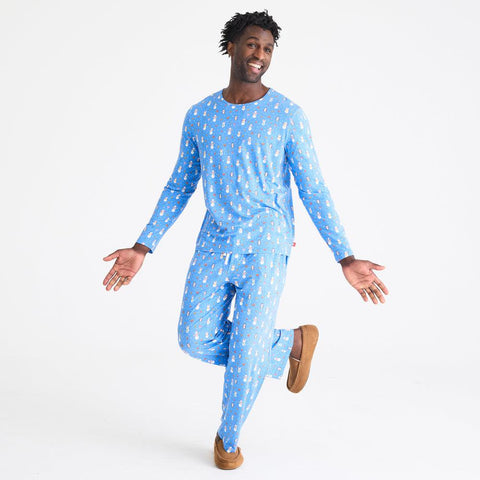 men's snow much fun modal magnetic classic with a twist long sleeve pajama set