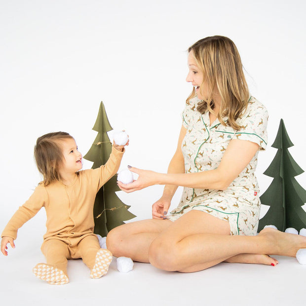 women's merry and bright modal magnetic classic with a twist short sleeve pajama set