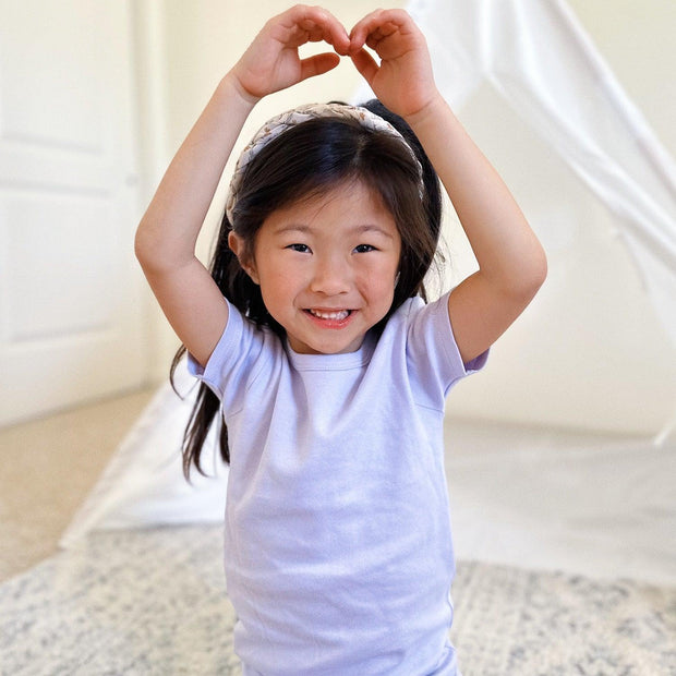 misty lilac organic cotton magnetic toddler pjs - shorts-Magnetic Me