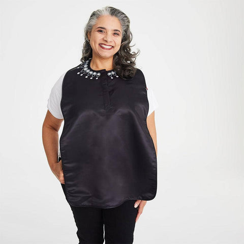 adult jet black printed mother of pearl bib-Magnetic Me