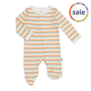 multi-stripe organic cotton magnetic footie-Magnetic Me