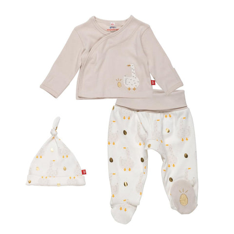 mummy goose organic cotton magnetic take-me-home kimono set