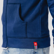 navy blue organic cotton magnetic hoodie