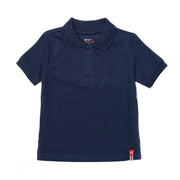 navy blue organic cotton magnetic polo shirt
