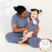 navy skinny stripe CloudStretch™ magnetic bodysuit-Magnetic Me