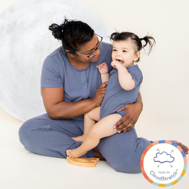navy skinny stripe CloudStretch™ magnetic bodysuit-Magnetic Me