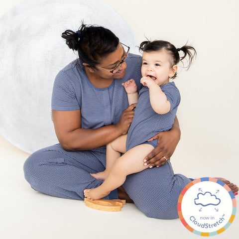 navy skinny stripe CloudStretch™ magnetic bodysuit-Magnetic Me