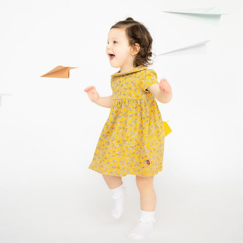 olive my love organic cotton magnetic little baby dress + diaper cover set