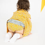 olive my love organic cotton magnetic little baby dress + diaper cover set