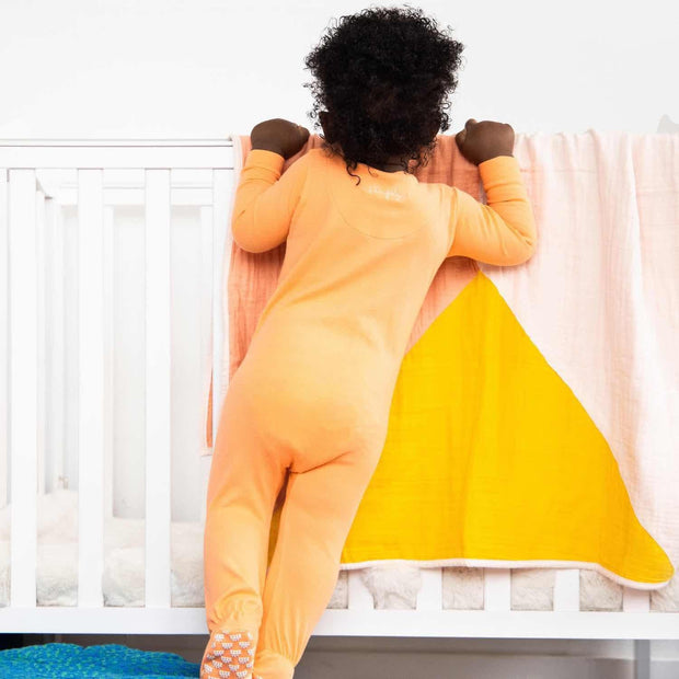 orange juice organic cotton magnetic footie-Magnetic Me