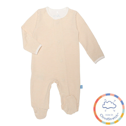 orange skinny stripe CloudStretch™ magnetic footie-Magnetic Me