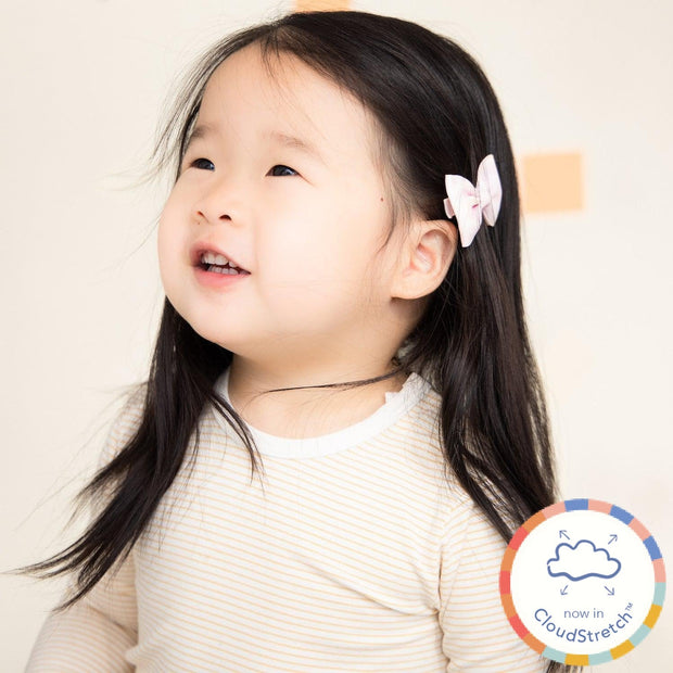 orange skinny stripe CloudStretch™ magnetic kids pajama set-Magnetic Me