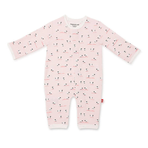 pink baa baa baby modal magnetic coverall