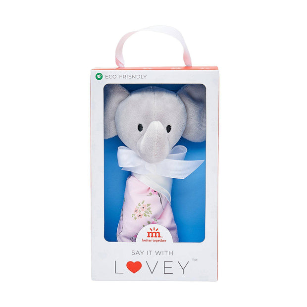 pink love you a ton modal elephant lovey blanket