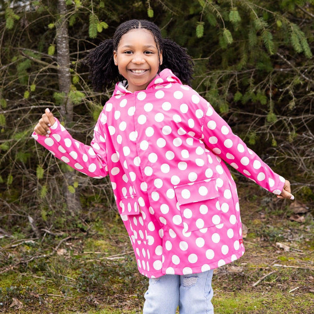 pink polka dot emoji magnetic raincoat-Magnetic Me