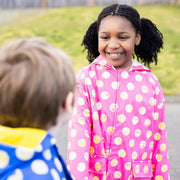 pink polka dot emoji magnetic raincoat-Magnetic Me