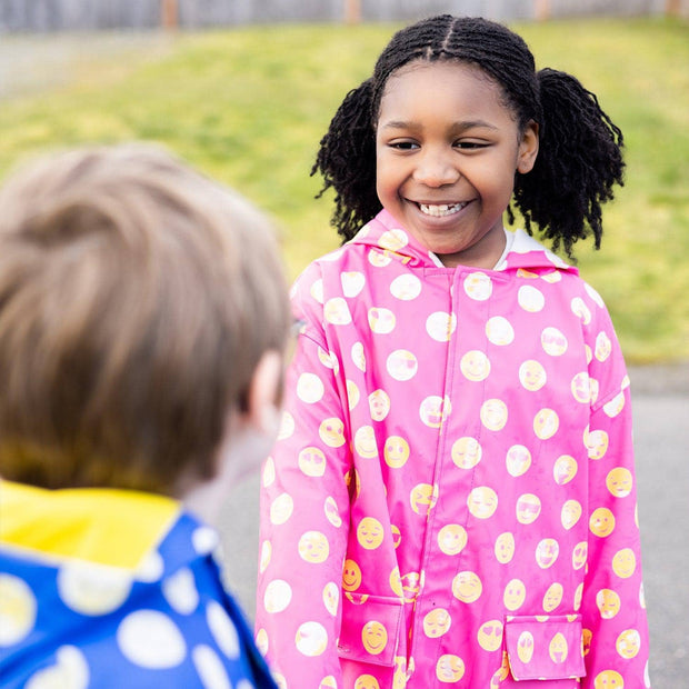 pink polka dot emoji magnetic raincoat-Magnetic Me