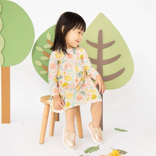 primrose cottage modal magnetic little baby dress + diaper cover set
