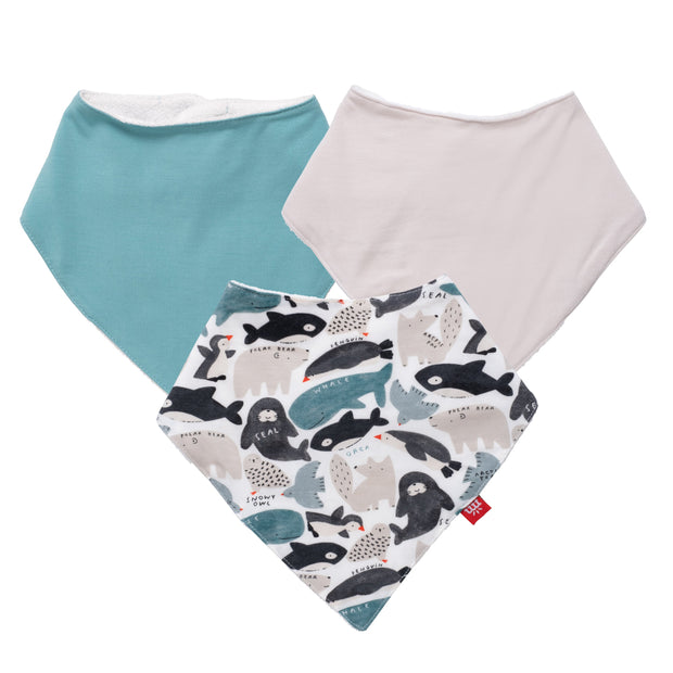 seas and greetings modal magnetic stay dry infant bandana bib 3-pack