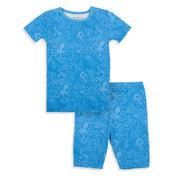 seas the day blue modal magnetic no drama pajama shortie set-Magnetic Me