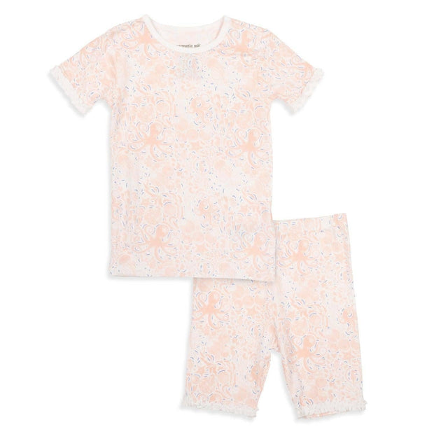 seas the day pink modal magnetic no drama pajama shortie set-Magnetic Me