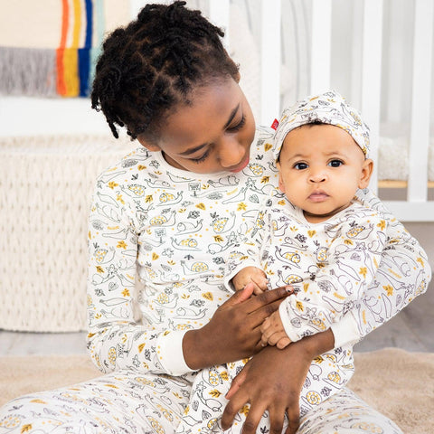 slow living organic cotton magnetic 2 piece toddler PJs-Magnetic Me
