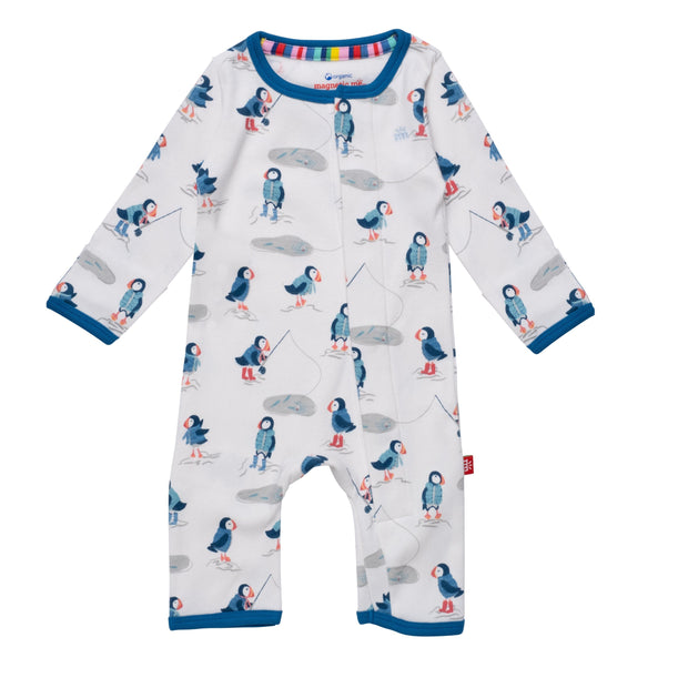 stud puffin organic cotton magnetic fuss free coverall