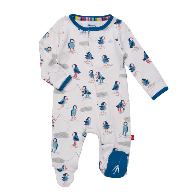 stud puffin organic cotton magnetic parent favorite footie