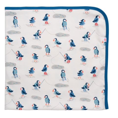 stud puffin organic cotton soothing swaddle blanket