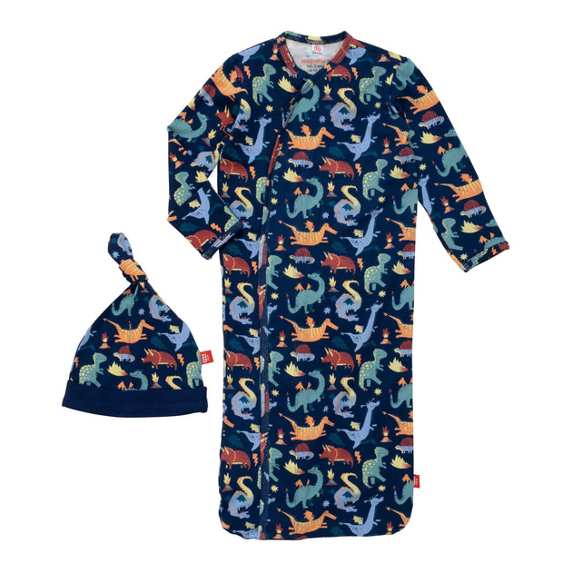 talon-ted modal magnetic cozy sleeper gown + hat set