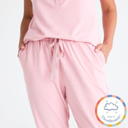 vintage pink women's CloudStretch™ magnetic short sleeve jogger set-Magnetic Me
