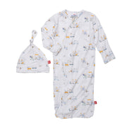 welcome wagon modal magnetic cozy sleeper gown + hat set