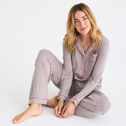 women's dovetail modal magnetic classic with a twist long sleeve pajama set