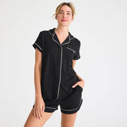 women's onyx modal magnetic classic with a twist short sleeve pajama set