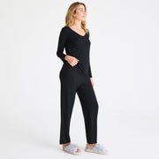 women's onyx modal magnetic signature long sleeve pajama set