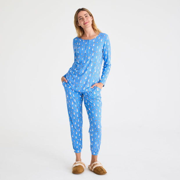 women's snow much fun modal magnetic short sleeve jogger set