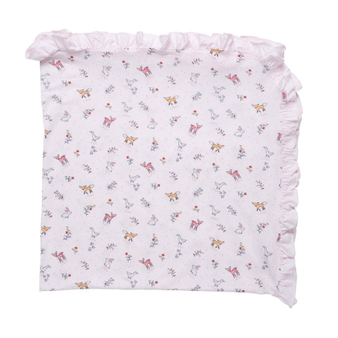 woodsy tale modal soothing swaddle blanket | pink