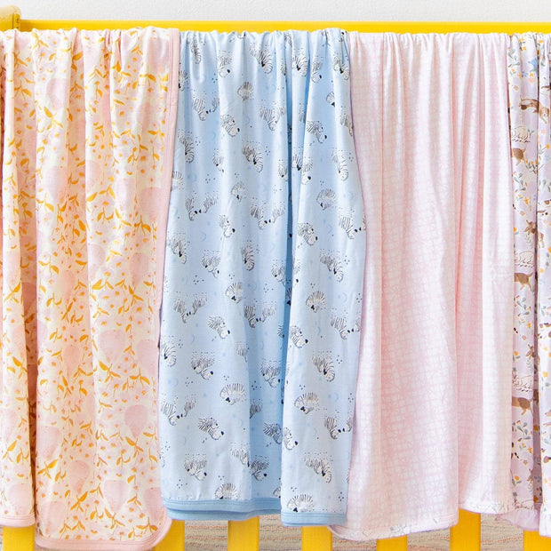 z best time of our lives pink modal ruffle swaddle-Magnetic Me