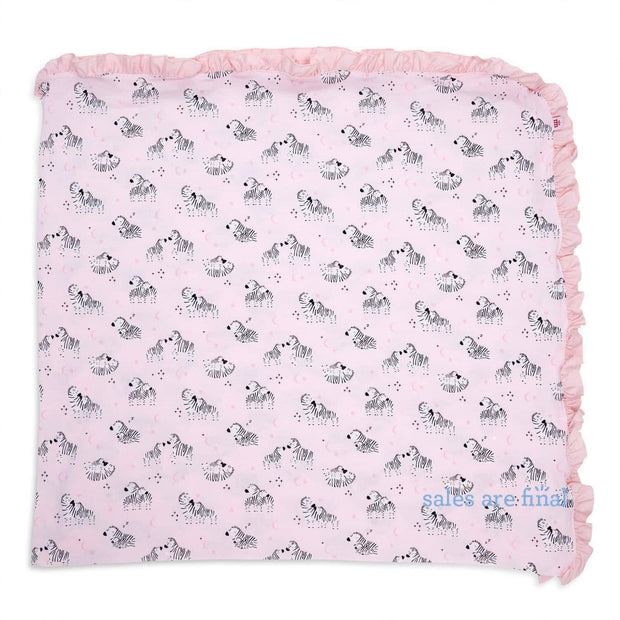 z best time of our lives pink modal ruffle swaddle-Magnetic Me